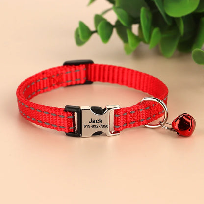 Cat Reflective Nylon Personalized Collar