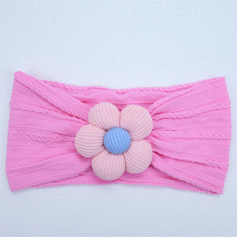 Baby Soft Elastic  Flower Nylon Hairband
