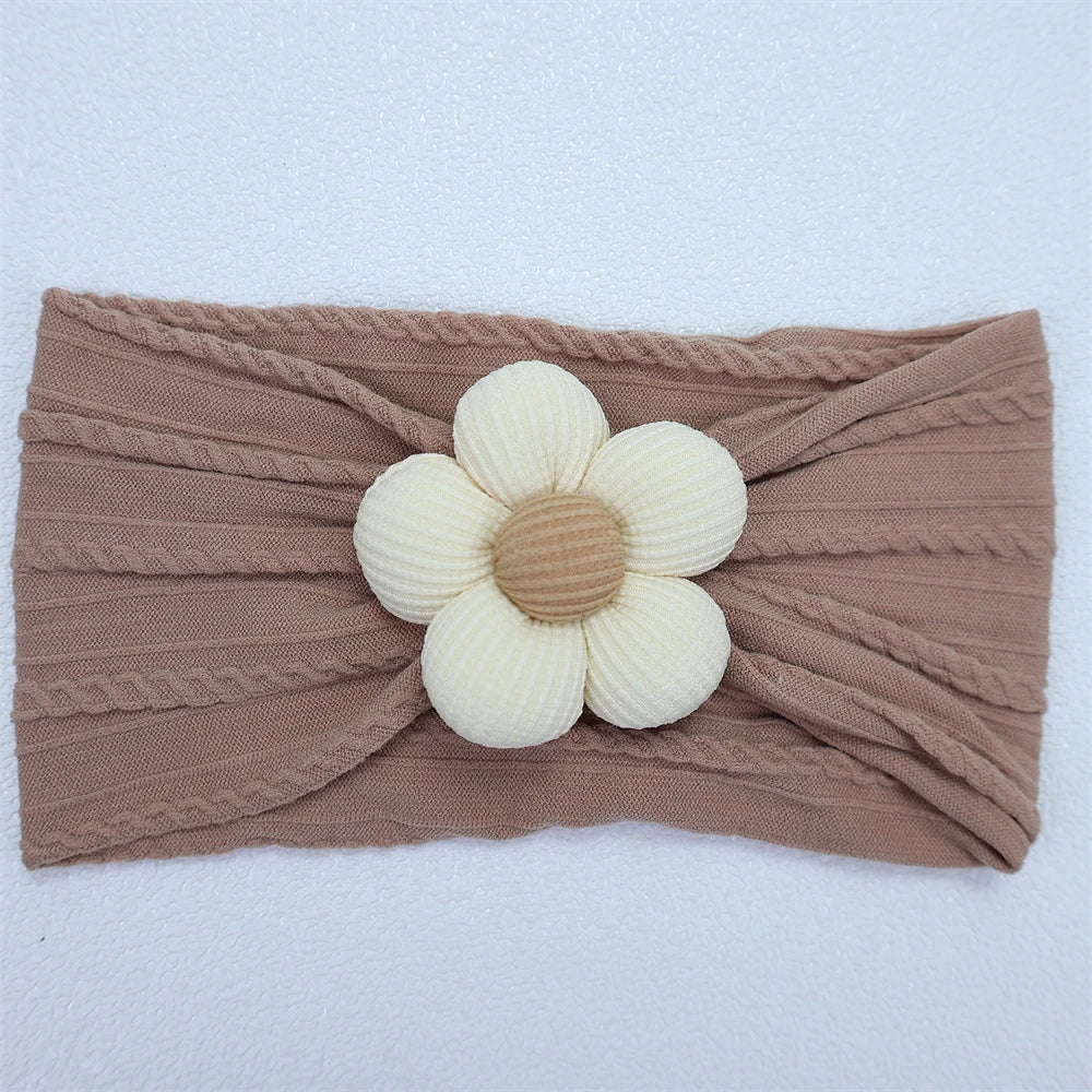 Baby Soft Elastic  Flower Nylon Hairband