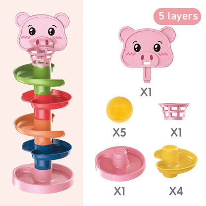 Kids Track Rolling Ball Push Pop Toy