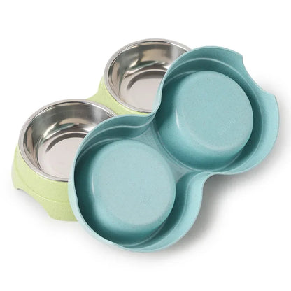 Pet Stainless Steel Double Food Water Bowl