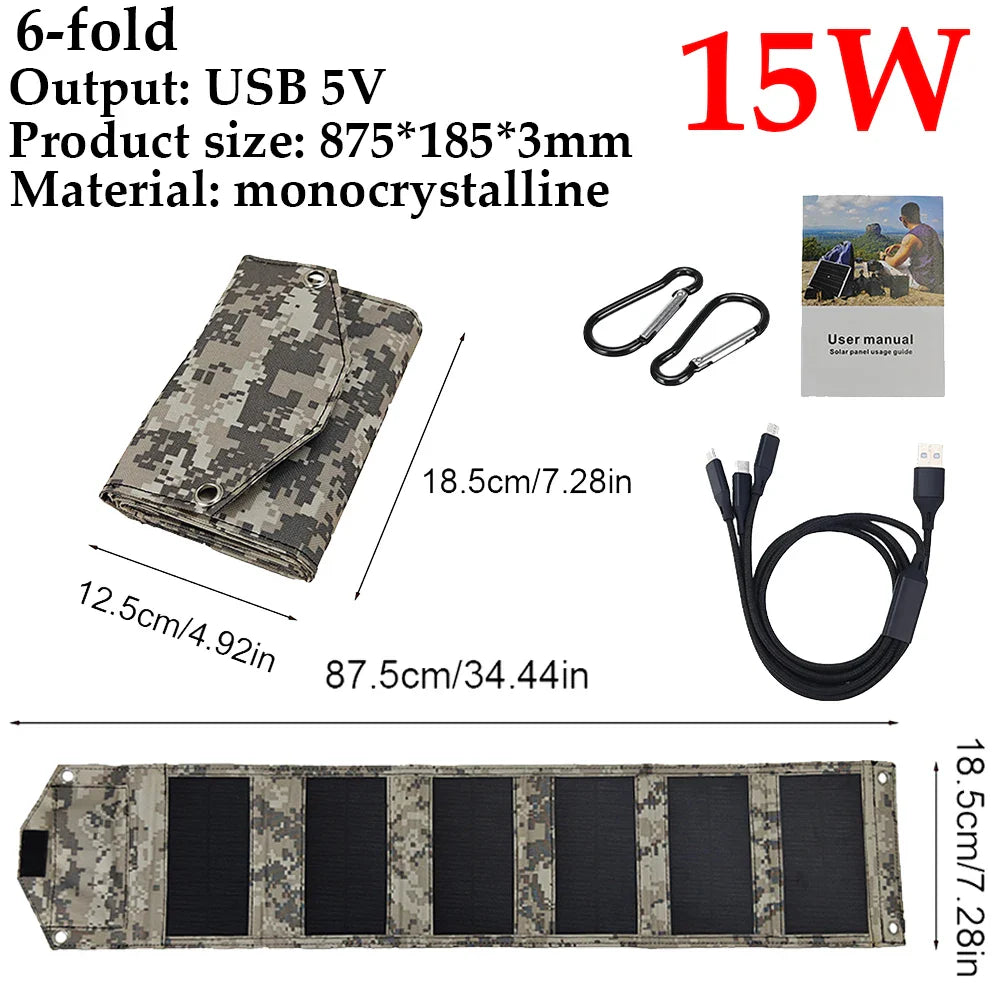 Camping Hiking Solar Charging USB Battery