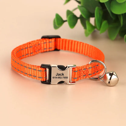 Cat Reflective Nylon Personalized Collar