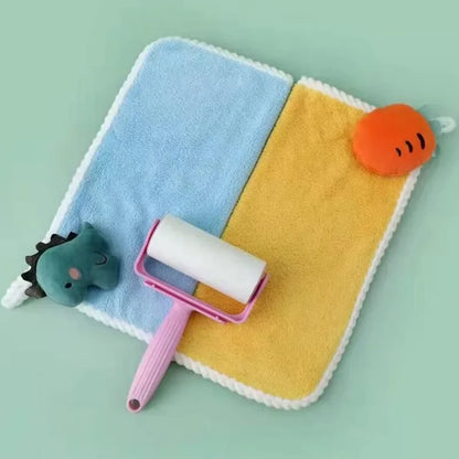 1pc Coral Fleece Hangable Hand Towel