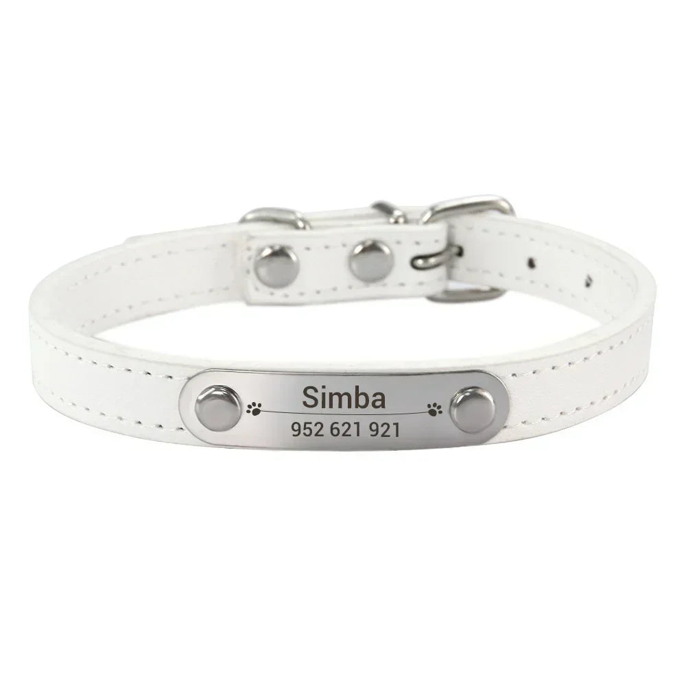 Dog Name Carved ID Anti-lost Collar