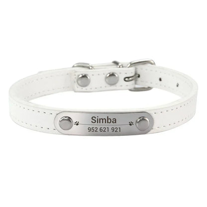 Dog Name Carved ID Anti-lost Collar