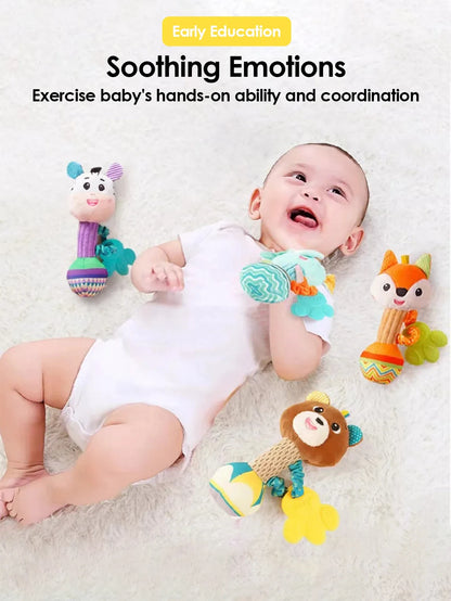 1pcs Baby Interactive Rattle Soothing Toy