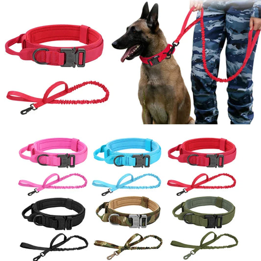Dog Durable Tactical Collar Leash Set