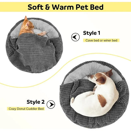 Bed Soft Plush Cozy Attached Blanket Bed