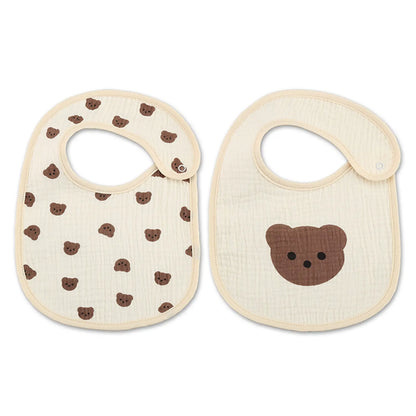 Bbaby Waterproof Cotton Bear Bibs