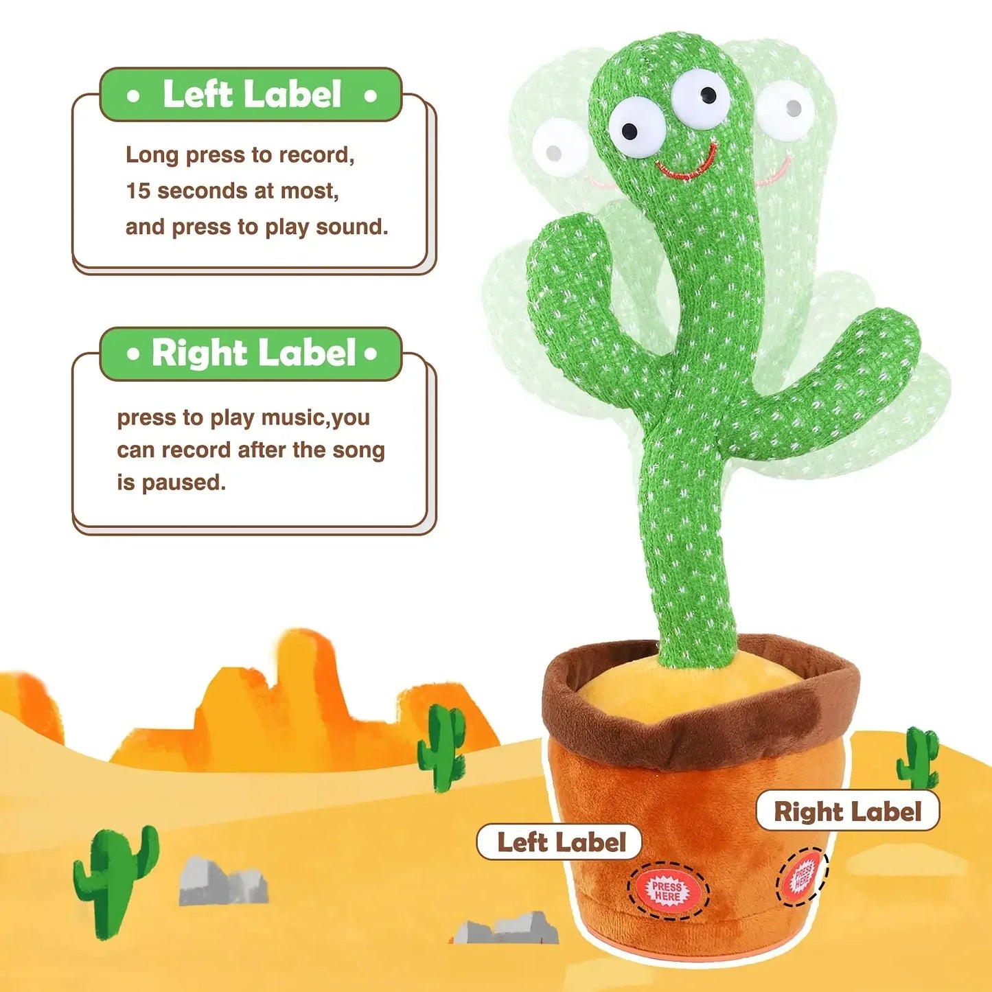 Kids Dancing Cactus Singing Toy
