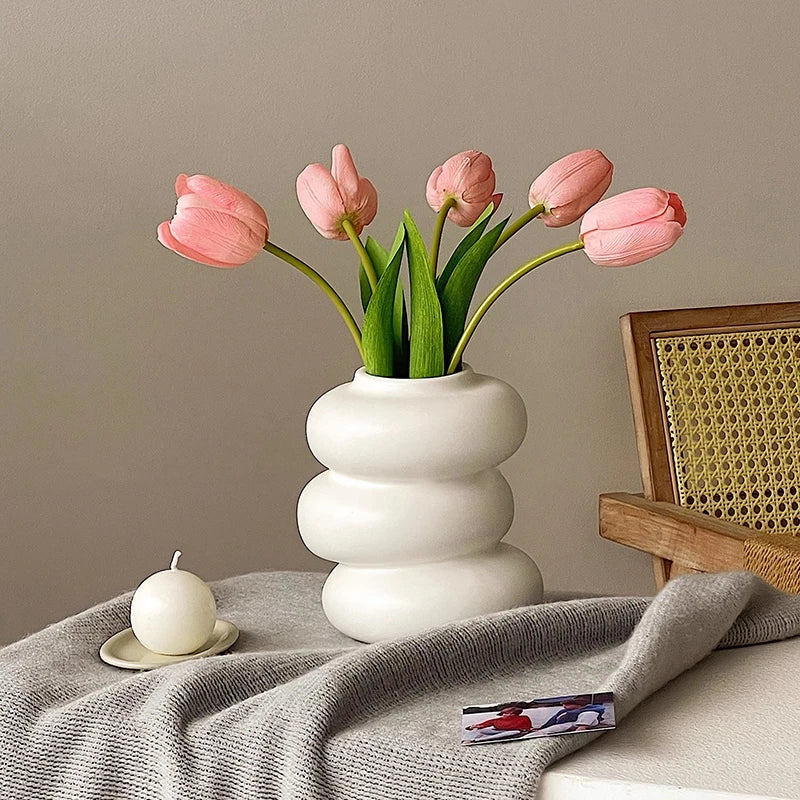 Imitation Ceramic Flower Bottle Nordic Vase