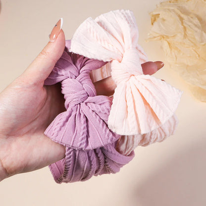 Girls  Cable Knit Turban Bows Headband
