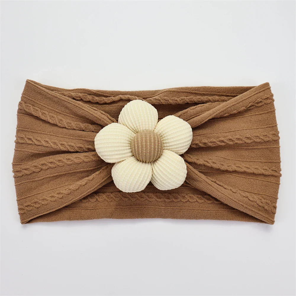 Baby Soft Elastic  Flower Nylon Hairband