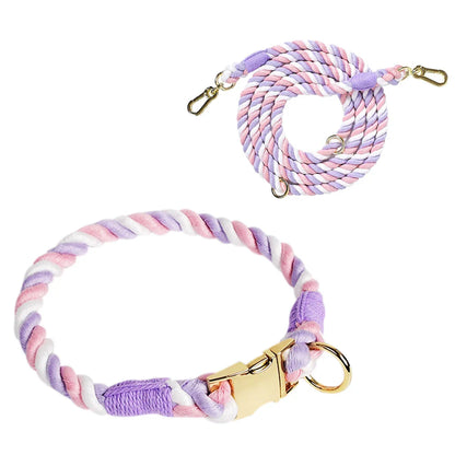 Pet Macaron Collar & Leash Set