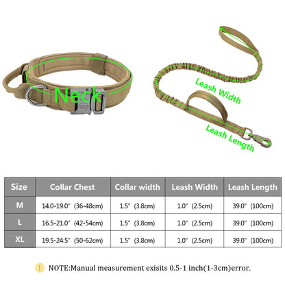 Dog Durable Tactical Collar Leash Set