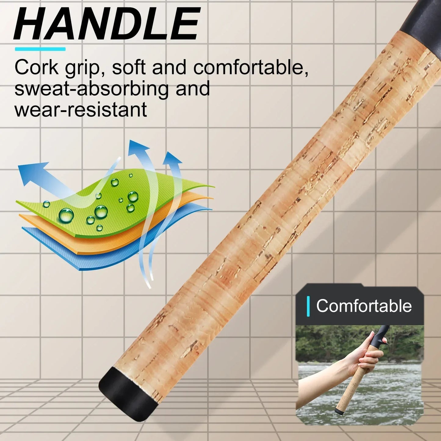 Ultra Light Wooden Handle Spinning Rod