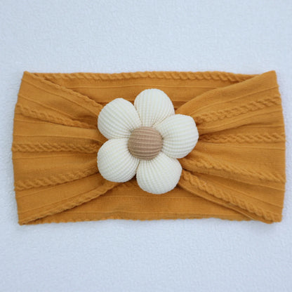 Baby Soft Elastic  Flower Nylon Hairband