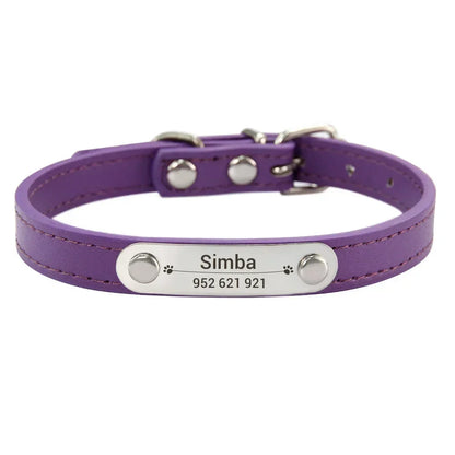 Dog Name Carved ID Anti-lost Collar