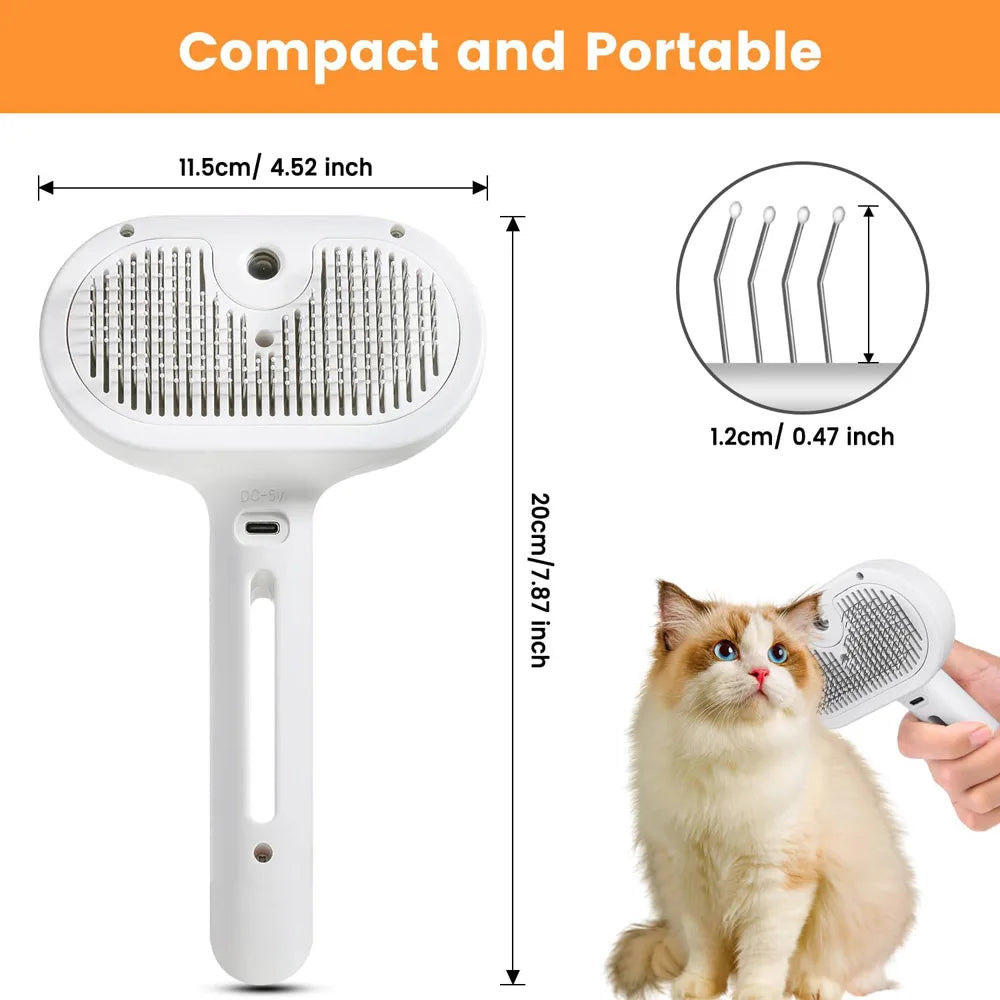 Cat Shedding & Grooming Steam Brush