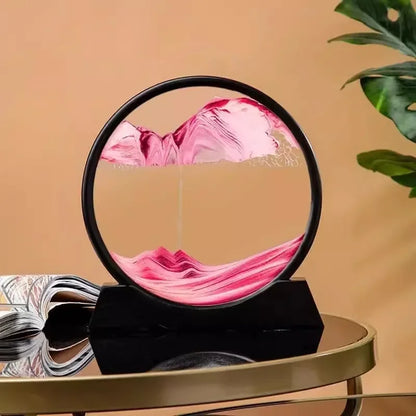3D Moving Sand Art Picture Round Glass