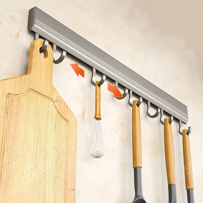 Kitchen Wall Mounted Drill-Free Hooks Rack