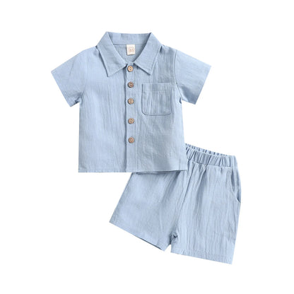Baby Solid Turn-Down Collar Shirt