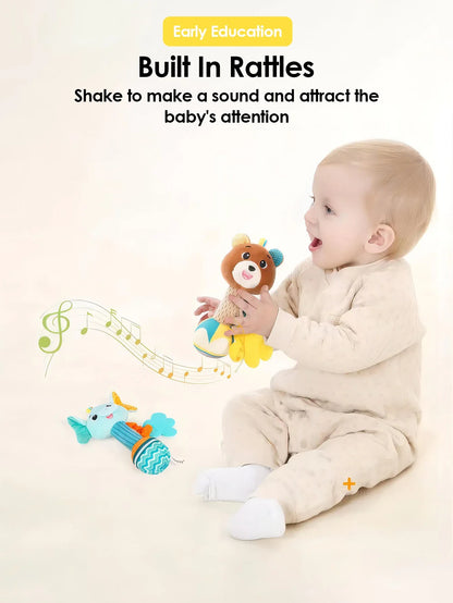 1pcs Baby Interactive Rattle Soothing Toy