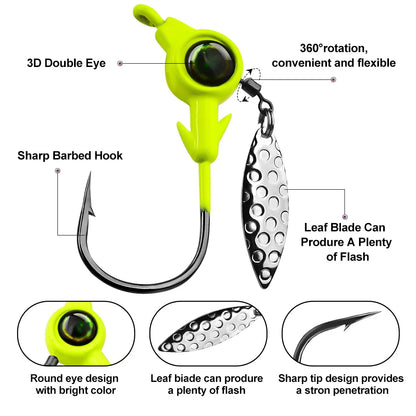 3pcs Jig Fishing Rotating Hook