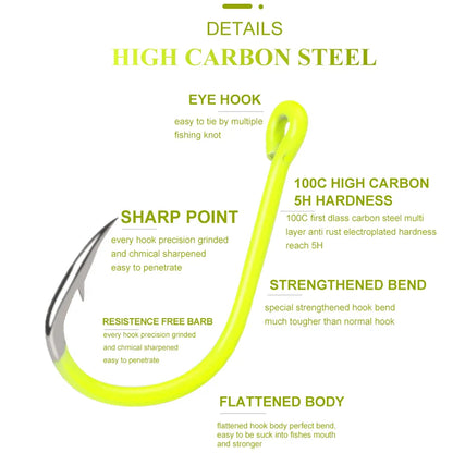 Sharp High-carbon Steel Fishhooks Barbed