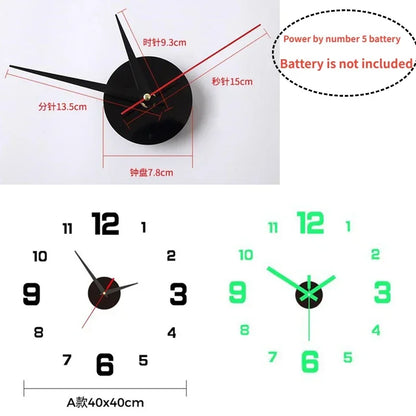 3D Luminous DIY Digital Clock Wall Sticker