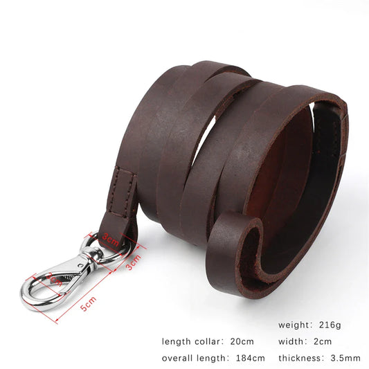 Dog Outdoor Durable Leather Leash