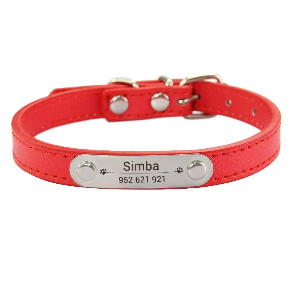 Dog Name Carved ID Anti-lost Collar