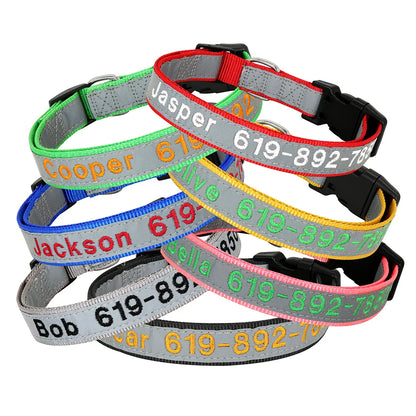 Dog Adjustable Nylon Embroidered Collar