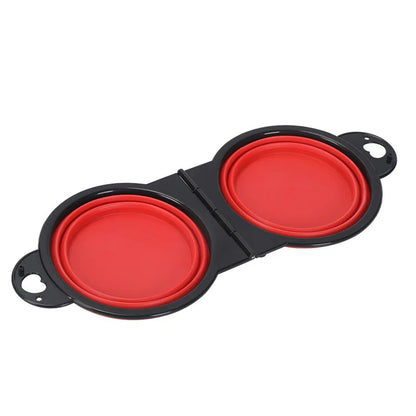 Outdoor Travel 2-in-1 Foldable Dual Bowl