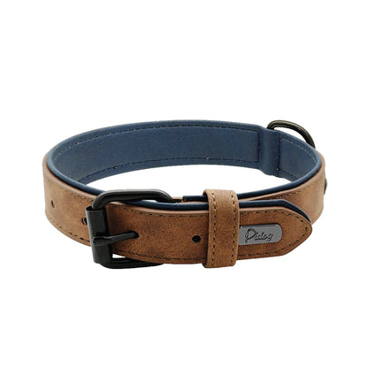 Pet Durable Real Leather Necklace Collar