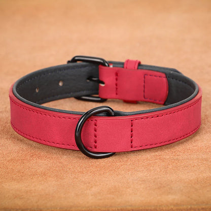 Pet Durable Real Leather Necklace Collar