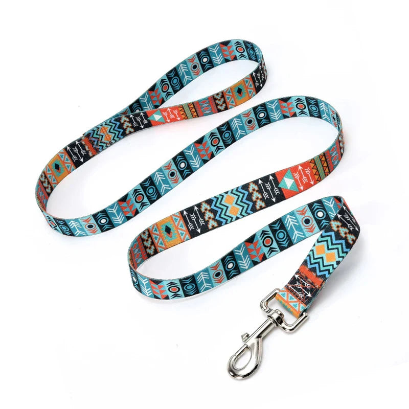 Pet Style Striped Forest Pattern Collar Leash