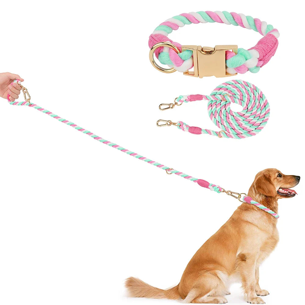 Pet Macaron Collar & Leash Set
