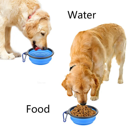 Pet  Outdoor Travel Silicone Food Water Bowl