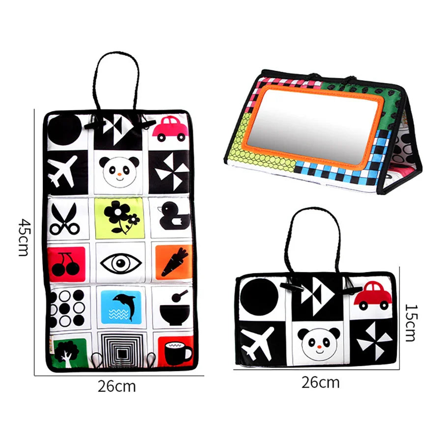 Baby Foldable Soft Book  Mirror Toy