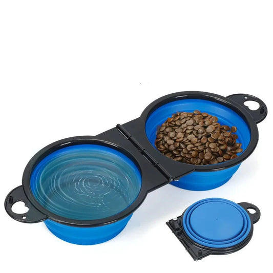 Outdoor Travel 2-in-1 Foldable Dual Bowl