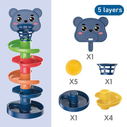 Kids Track Rolling Ball Push Pop Toy