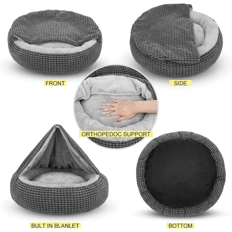 Bed Soft Plush Cozy Attached Blanket Bed