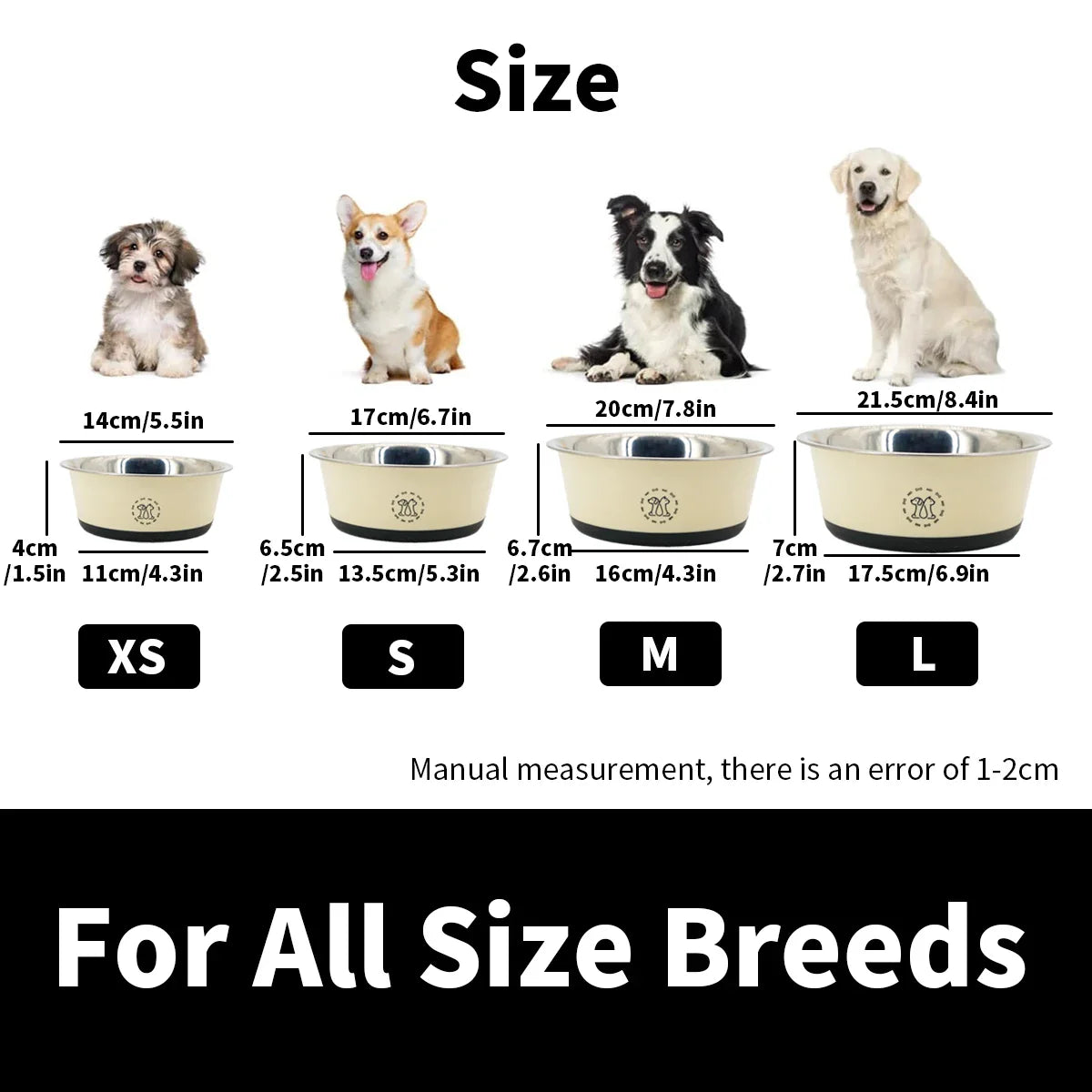 Dog Non-slip Stainless Steel  Food Bowl