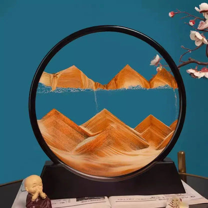 3D Moving Sand Art Picture Round Glass