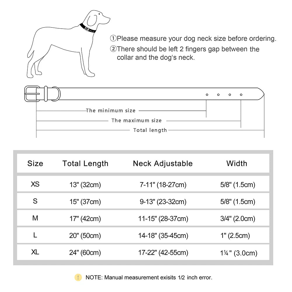 Dog Customized PU Leather Nameplate Collar