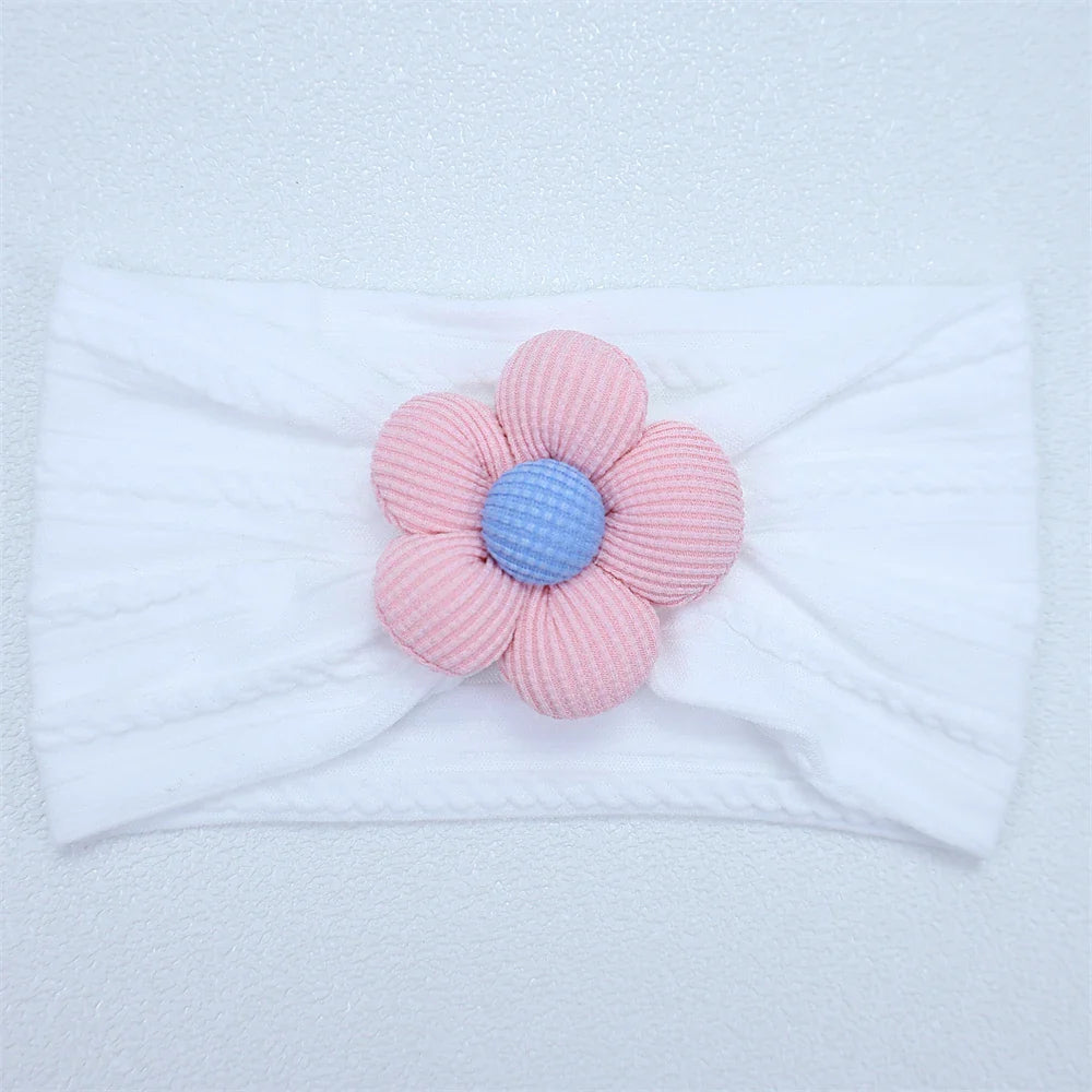 Baby Soft Elastic  Flower Nylon Hairband