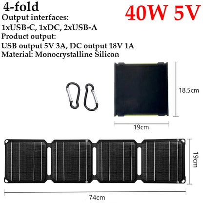 Camping Hiking Solar Charging USB Battery