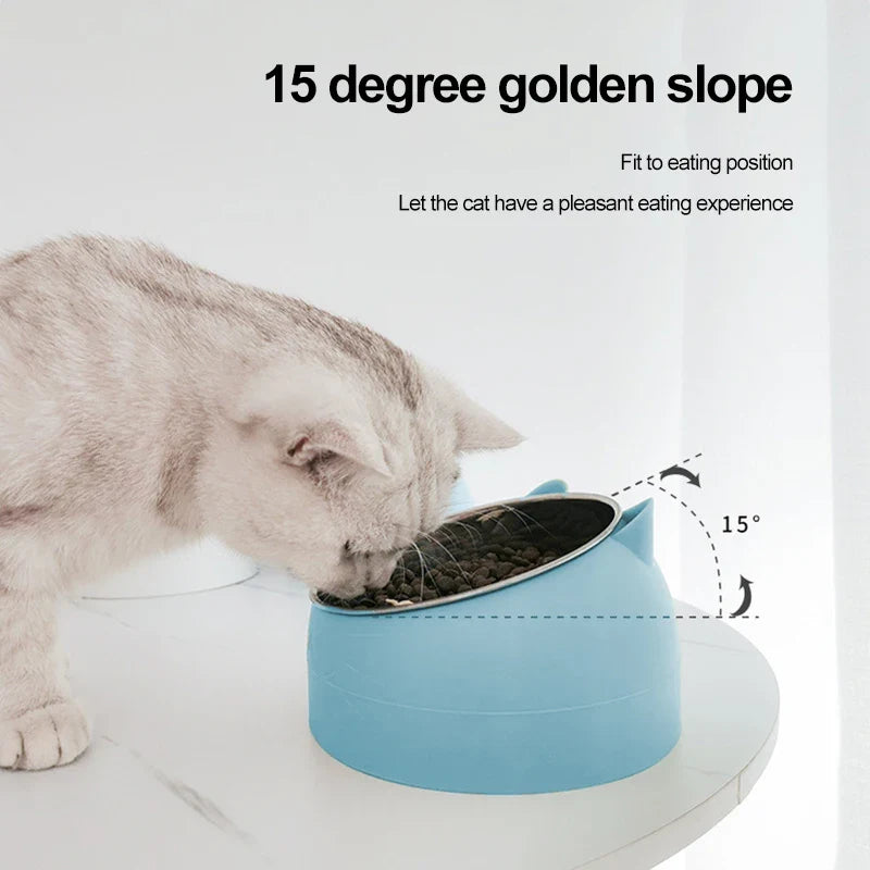 Cat Lovely Creative Inclined Food Feeding Bowl